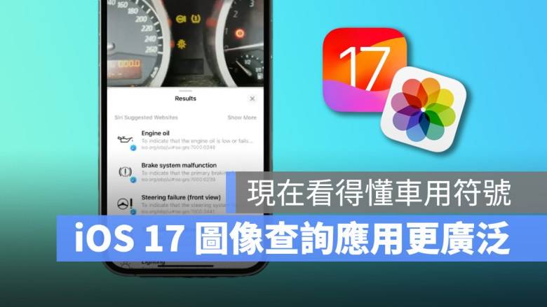 iOS 17 图像查询应用更广泛，就连车用符号都看得懂