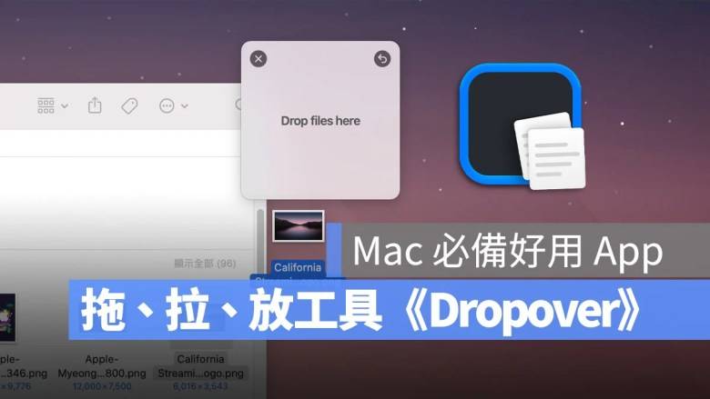 Mac 必装！ 提高效率的拖拉放工具《Dropover》让你的桌面不再有一堆暂存档