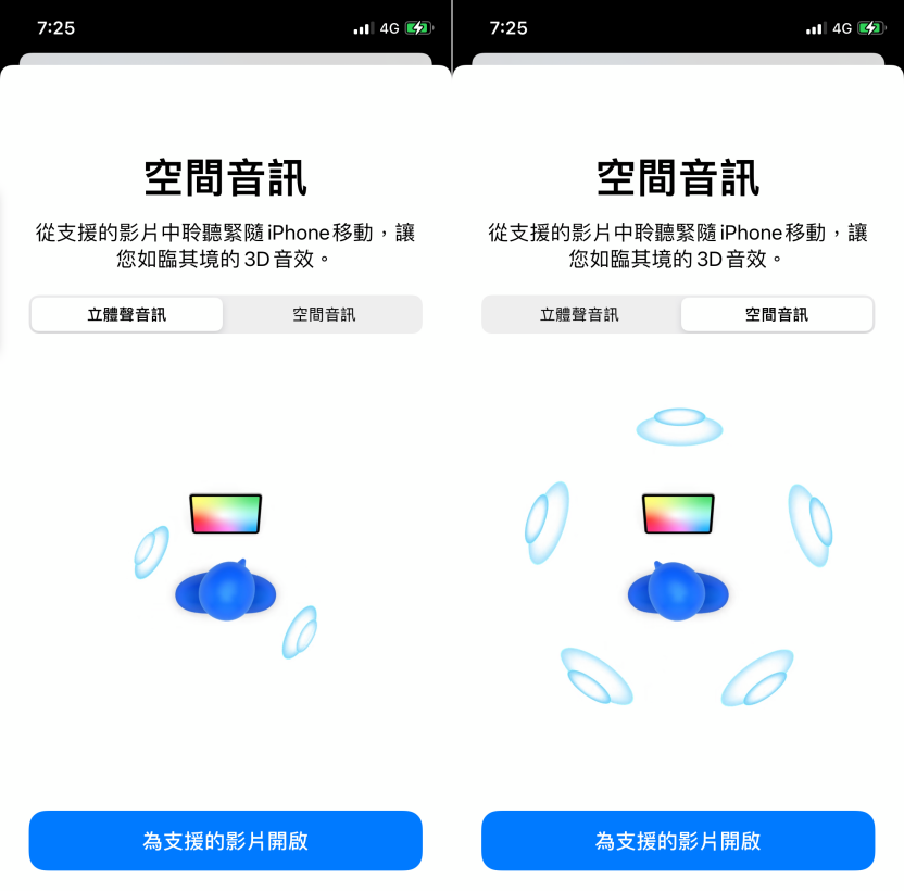 iOS 14 更新后 Airpods Pro 用户一定要试试看空间音频看视频的声音竟从手机的方向来！