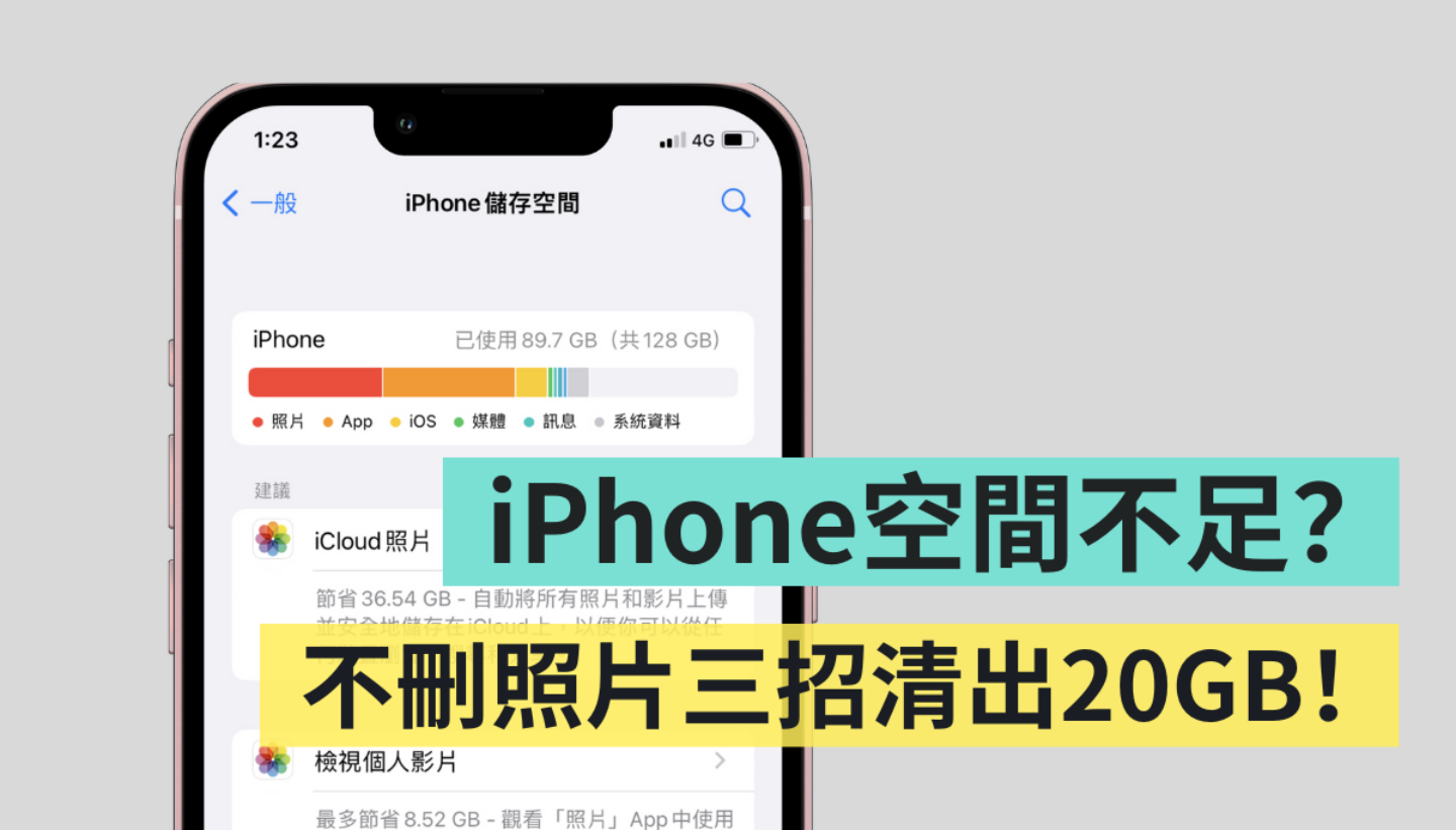 iPhone 储存空间不足？ 不删照片三招清出 20GB！ （iOS）